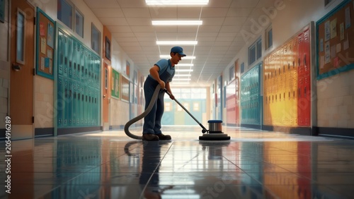 School hallway cleaner