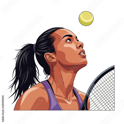 Принти на полотні Female Pitcher High Follow Through Flat Vector Illustration