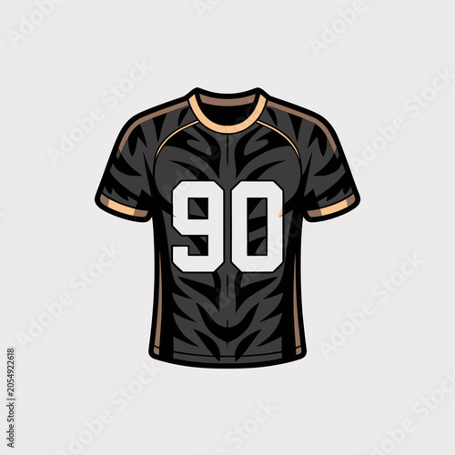 A black athletic jersey with the number ninety on front