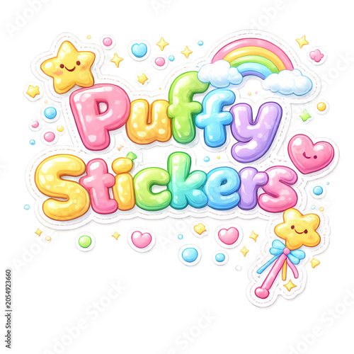 puffy stickers, pastel stickers, kawaii, cute, colorful, pastel, sticker pack, adhesive, scrapbook, planner, journal, stationery, decorative, playful, cartoon, icon, collection, set, trendy, aesthetic