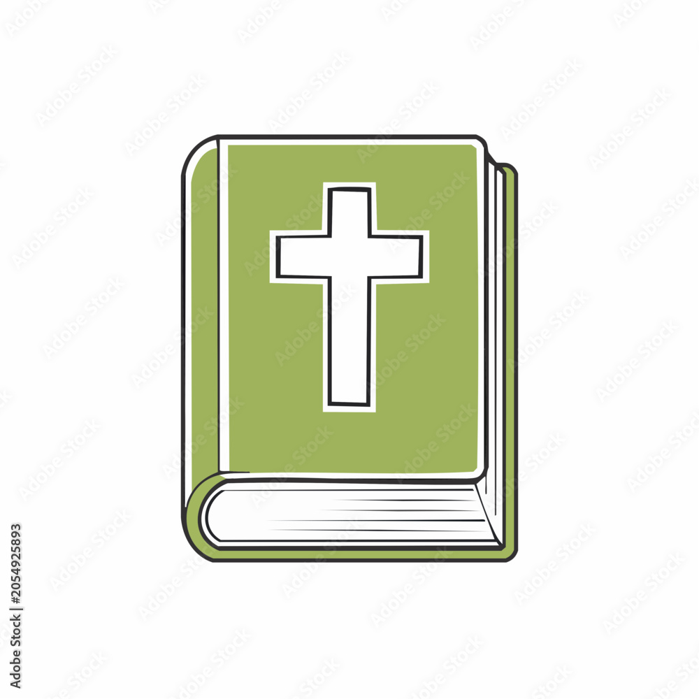 Fototapeta premium Illustration of a Bible with a Christian Cross