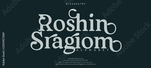 Fotografi Roshin Sragiom Elegant luxury alphabet font logo