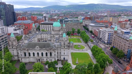 Aerial view of Belfast city Northern Ireland