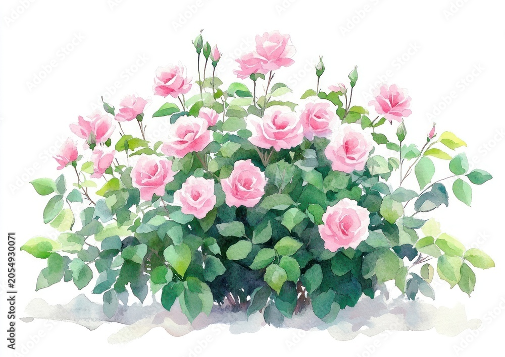 Fototapeta premium Rose bushes roses art illustration.