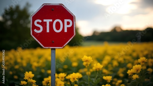 stop sign on the road