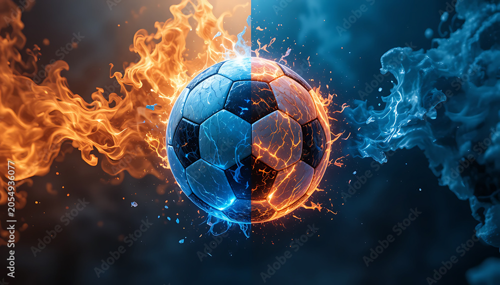 Fototapeta premium Exploding Earth with Fiery Flames and Smoke in Dramatic Cosmic Scene