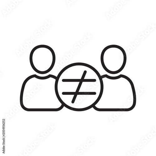 Fotografie inequality or discrimination line icon