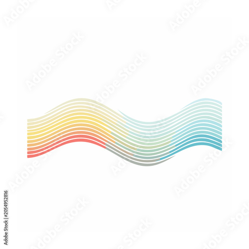 Abstract Colorful Wavy Lines Vector Graphic