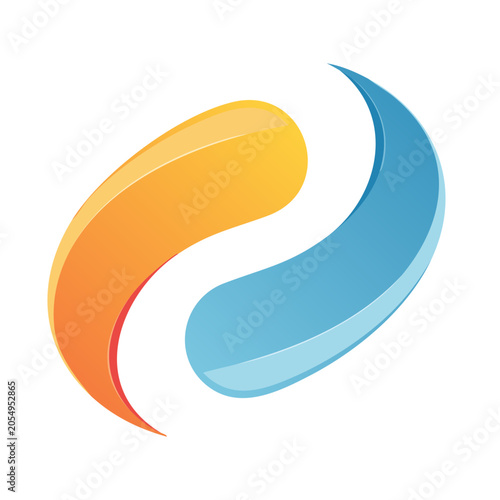 Abstract Logo Design in Orange and Blue