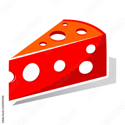 Cartoon cheese wedge vector illustration