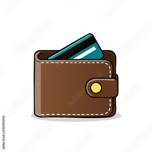 Cartoon wallet with credit cards