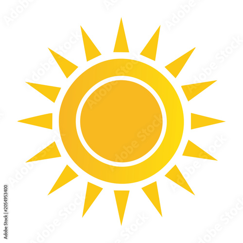 Yellow Sun Icon - Flat Design