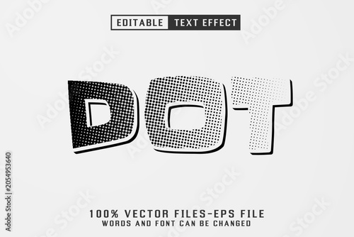 Halftone Dot Pop Art Editable Text Effect Vector Template