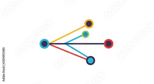 Colorful Network Connections Graphic Design Element.