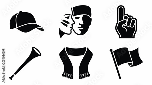 Sports Fan Accessories Icons Collection