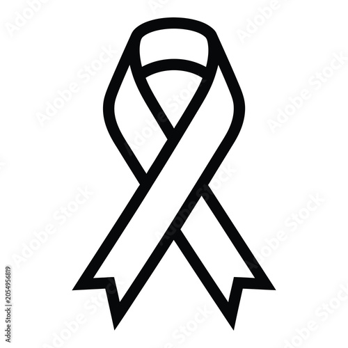 Photos Black ribbon symbol for awareness and support causes one sentence icon
