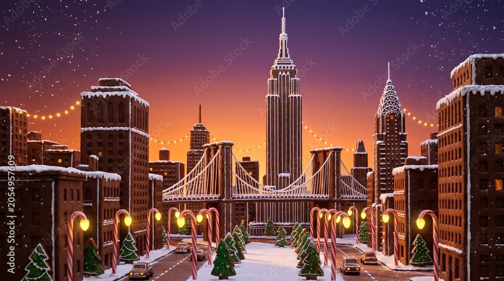 Fototapeta premium Ginger bread city skyline concept 