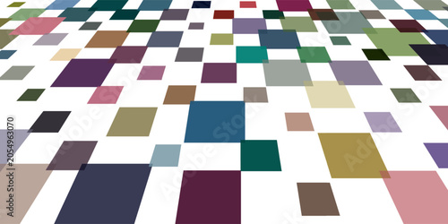 Abstract black and white checkered floor perspective background. Seamless 3D chessboard pattern grid texture. Vector geometric checker tiles vanishing point layout for modern retro design.