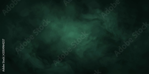 Obraz na plátně Emerald Haze: Wisps of deep emerald smoke swirl and drift, creating an ethereal, mysterious atmosphere perfect for abstract backgrounds or dramatic visual effects