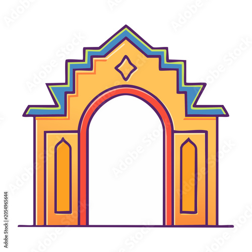 Cartoon archway vector illustration