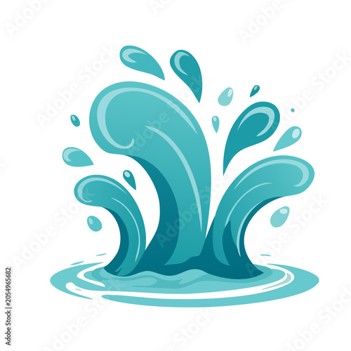 Cartoon water splash vector illustration