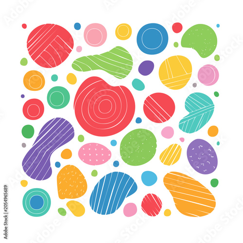 Colorful Abstract Shapes Flat Design Vector