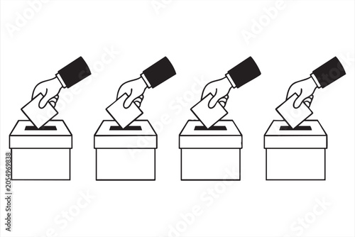 Bild auf Leinwand Voting Ballot Box Icon Vector for Election Campaign and Democracy Design