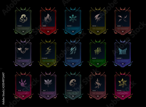 Fantasy Status Effect Card Pack with RPG Buff Debuff Ability and Magic Game Cards