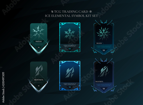 Ice Element Status Effect Symbol Kit for Fantasy TCG Cards RPG Ability Icons and Game UI Assets