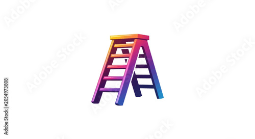 Colorful stepladder with vibrant gradient for renovation projects