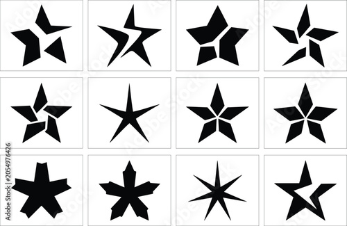 Black star on white background, minimalist collection black stars star minimalist geometric shapes