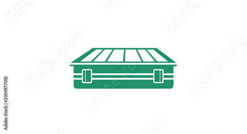 Green Dumpster Icon Illustration Graphic Design.