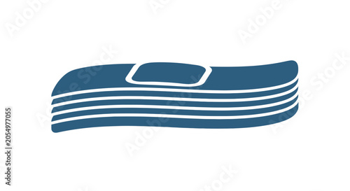 Blue Pillow with White Stripes and Handle.