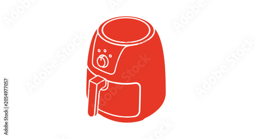Red Coffee Maker Illustration Simple Design.
