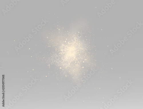 Golden glowing sparkles forming a festive glitter burst