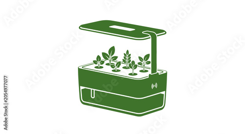Indoor Herb Garden with Open Lid.