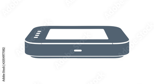 Dark Blue Portable GPS Device Illustration.