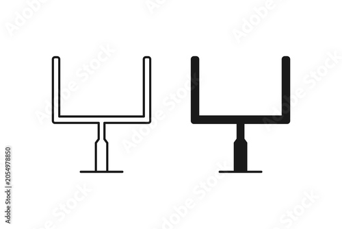Schilderij op canvas American football goal post icon set outline and silhouette style