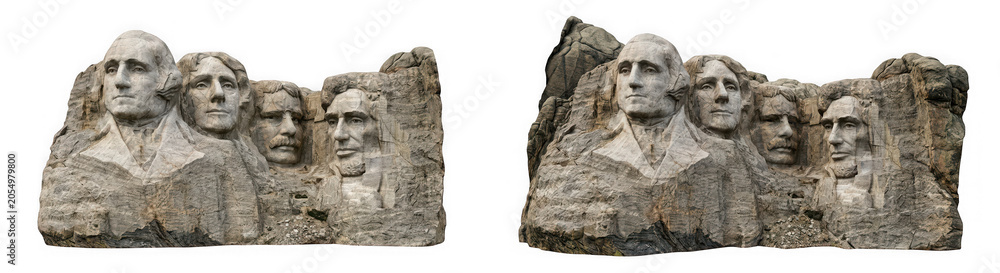 Fototapeta premium Famous mountain cliff sculpture landmark as PNG asset isolated on transparent background