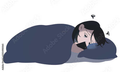 Person Doom Scrolling on Smartphone at Night