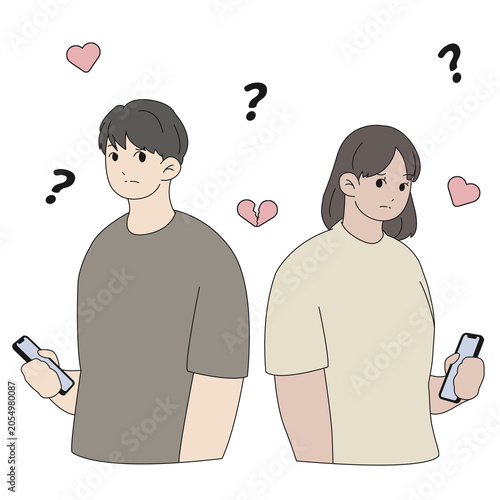Couple with Question Mark Undefined Relationship Status