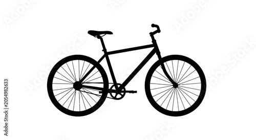 Simple Black Bicycle Silhouette Illustration.