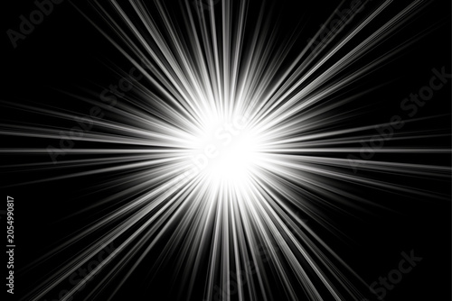 Fotografia Dramatic starburst light effect high key radial flare for visual effects and gra