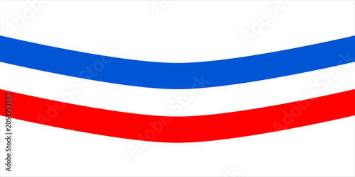 Bild auf Leinwand Abstract patriotic red white and blue curved ribbon element perfect for independ