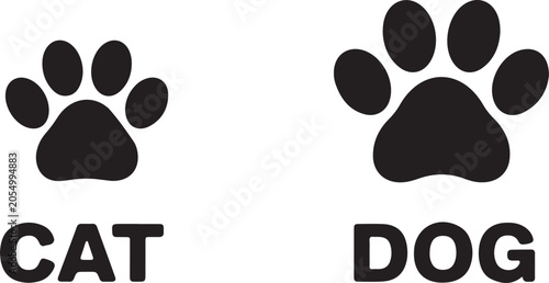 Photography Dog and cat paw print