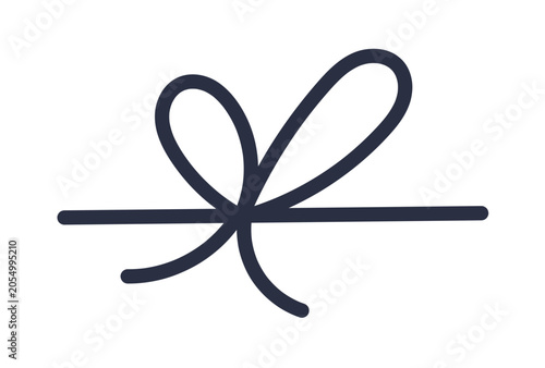 Foto Elegant string bow with neat loops and decorative knot tie, ideal for gift wrapping, holiday packaging, crafts, wedding invitations, or festive decor on white background flat vector illustration