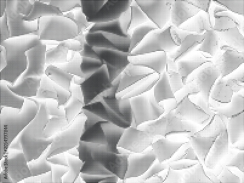 Crinkled white paper with shadows and folds on transparent background