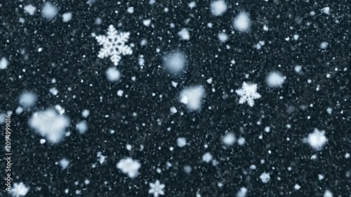 Beautiful looping snowfall with organic transition cold winter effect soft cinematic snowflakes natural drifting overlay seamless loop atmospheric background high resolution video