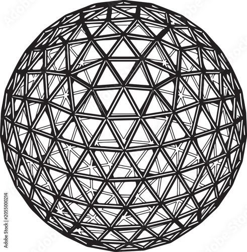 Foto Geodesic Truss Sphere Wireframe Structural Mesh Vector