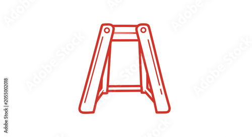 Obraz na płótnie Simple Red Ladder Illustration on White.